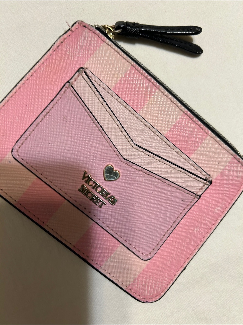 Victoria's Secret Pink Plaid Card Holder with Light Pink Pocket